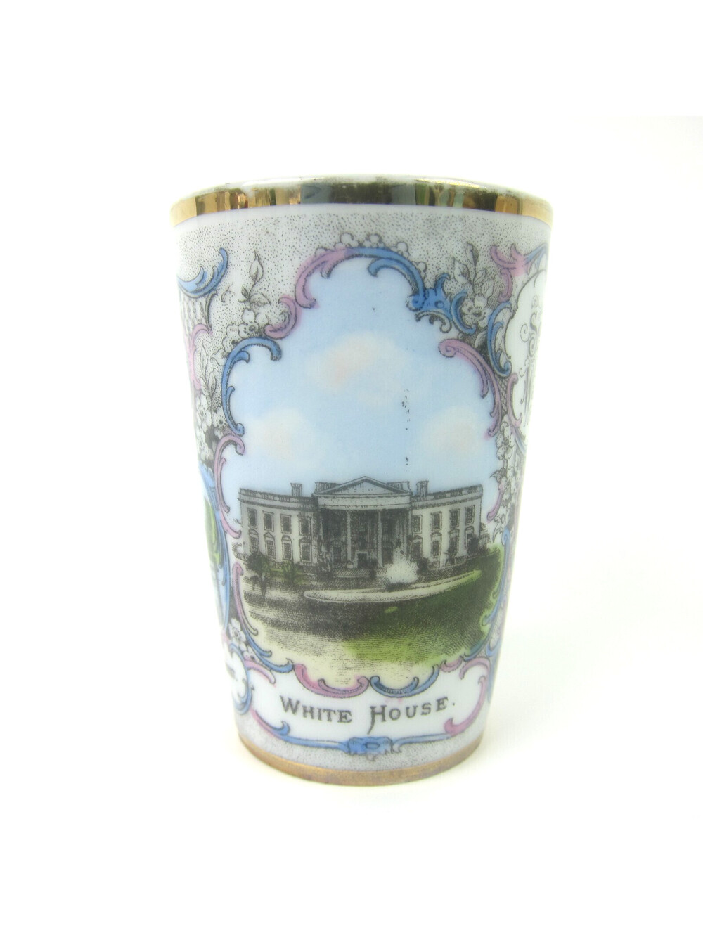 Antique Victoria Austria Porcelain Souvenir Tumbler Washington DC White House